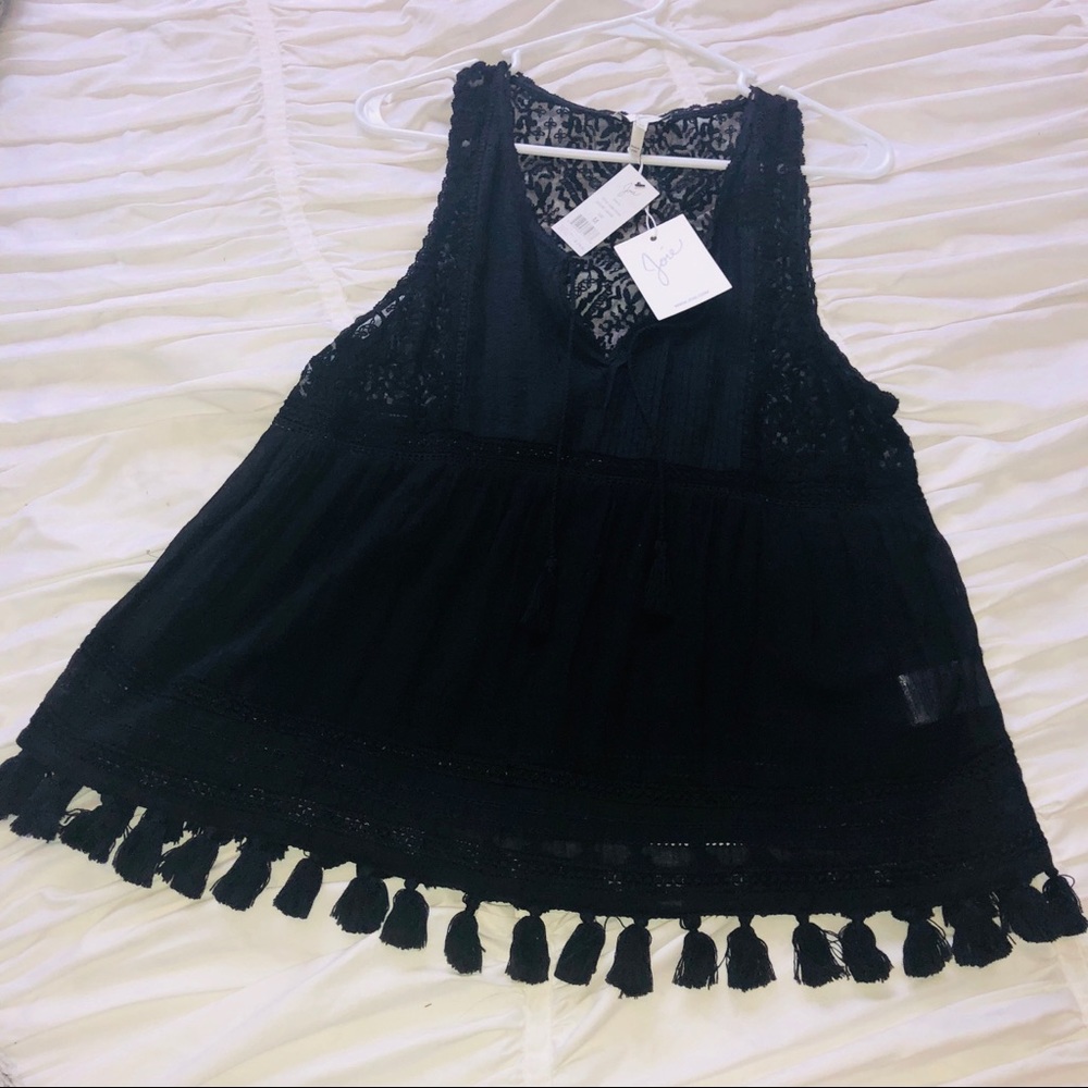 Joie Black Embroidered Top
